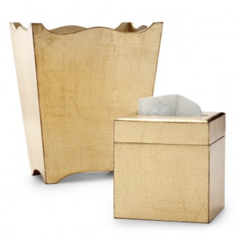 Classico Gold Waste Basket - Jabbour Linens