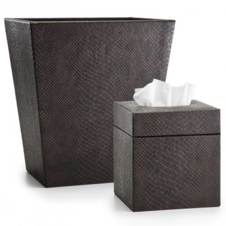Conda Brown Waste Basket - Jabbour Linens