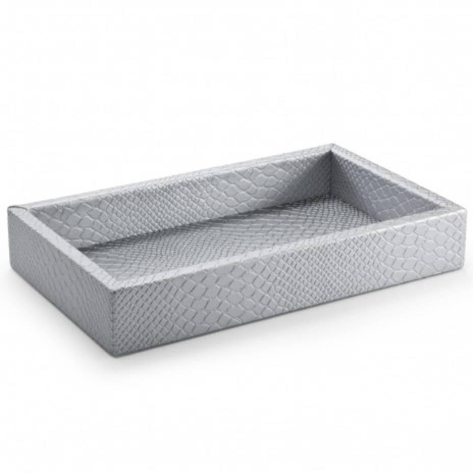 Conda Silver Waste Basket - Jabbour Linens
