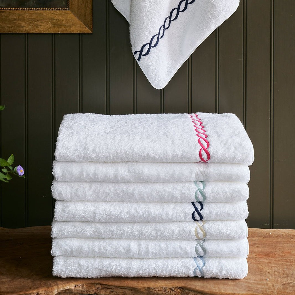 Bias Trim Embroidered Nautical Knot Towel Set