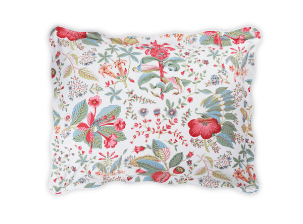 Pomegranate Quilted Euro Sham 27 x 27, 1" Flange - Jabbour Linens