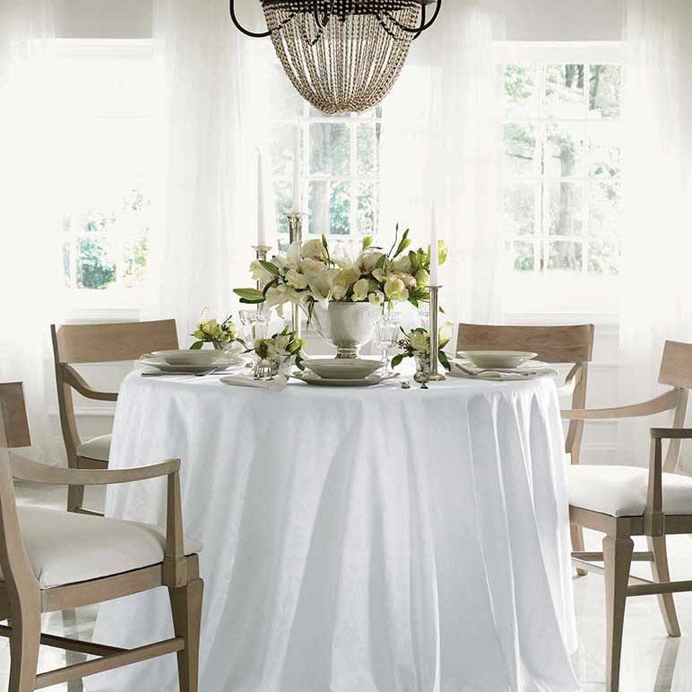 Still Waters White Linen Dinner Napkins - 100% Polyester