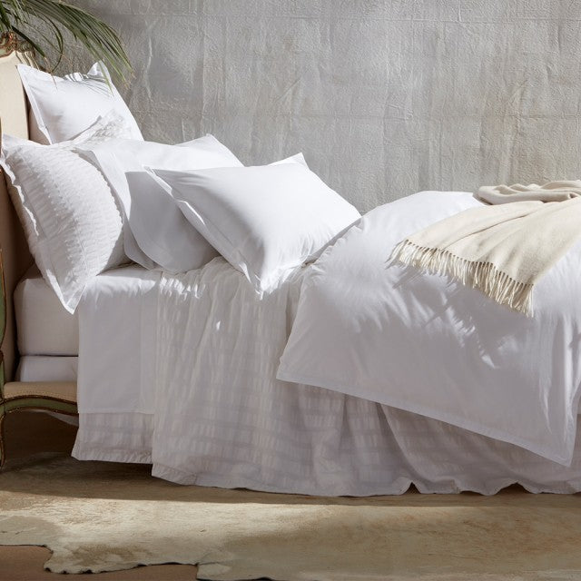 Ceylon Satin Stitch Twin Flat Sheet 72 X 112 - Jabbour Linens