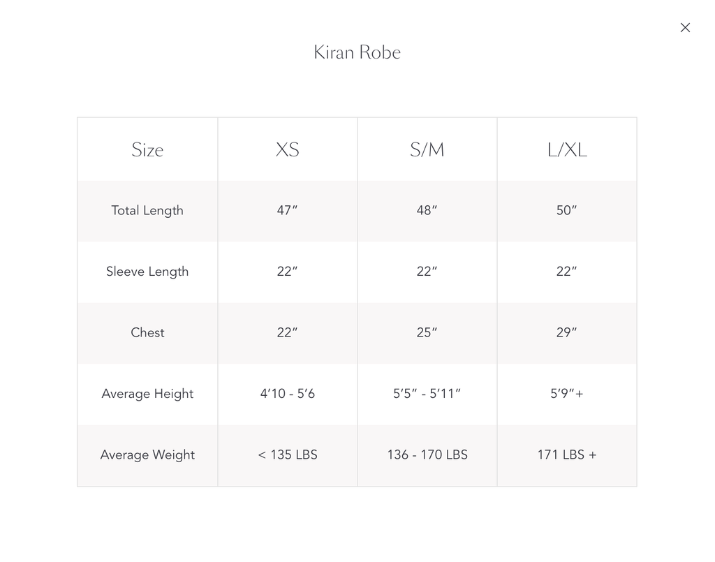 Kiran Small/Medium Robe - Jabbour Linens