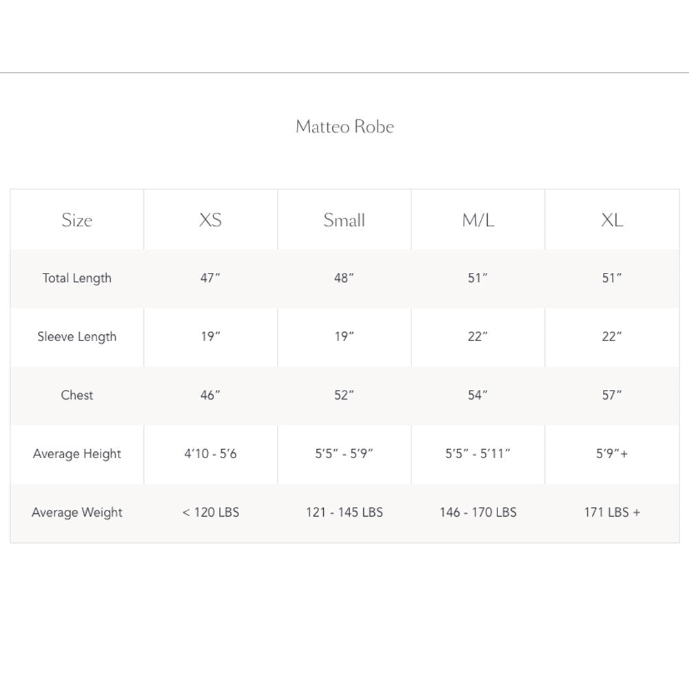 Matteo Medium/Large Robe - Jabbour Linens